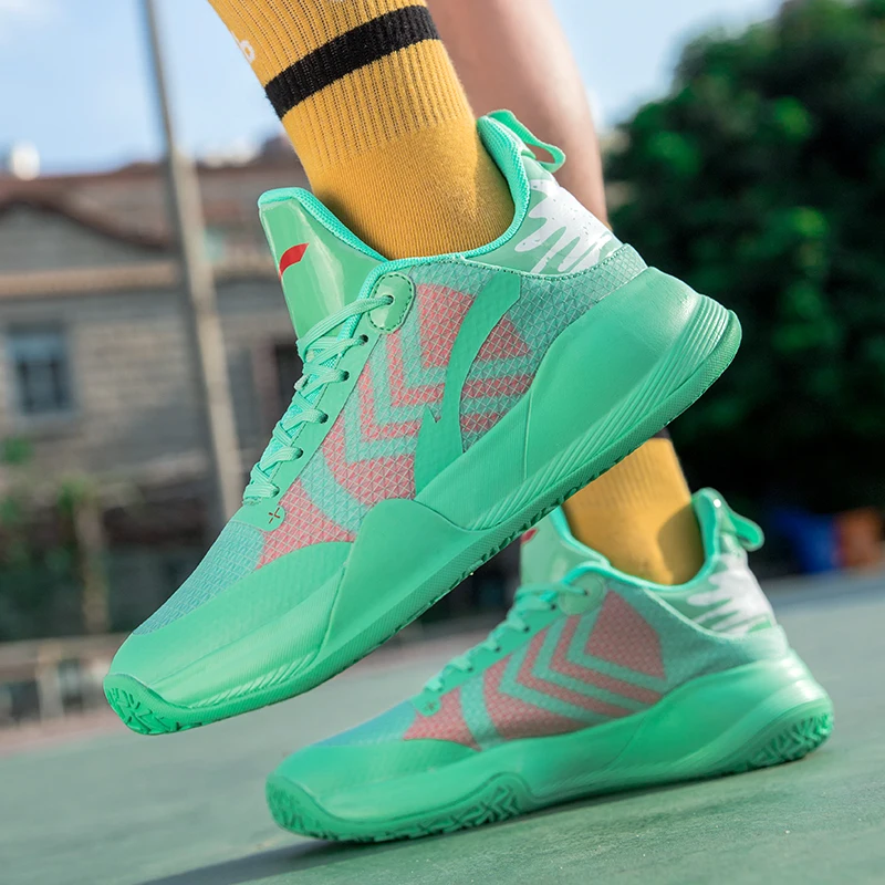 High Elastic Cushioning Rubber Sole Strong Grip Strings Shoes Men Basketball