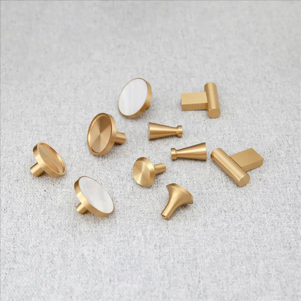 Maxery Minimalist Brass Furniture Handle Simple and Modern Drawer Cabinet Wardrobe Pull Knobs New Pulls Furniture Hardware