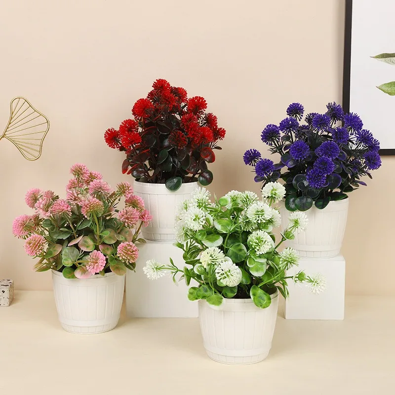 Lilac Home Decoration Artificial Flower Small Pot Interior Decoration Plastic Flower Wholesale