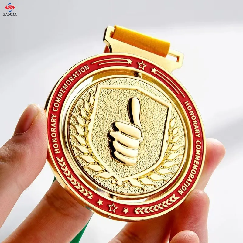 Make Custom Award Medals Gold Silver Bronze Victory Sports Medals With Gold Foil Cheap Metal Blank