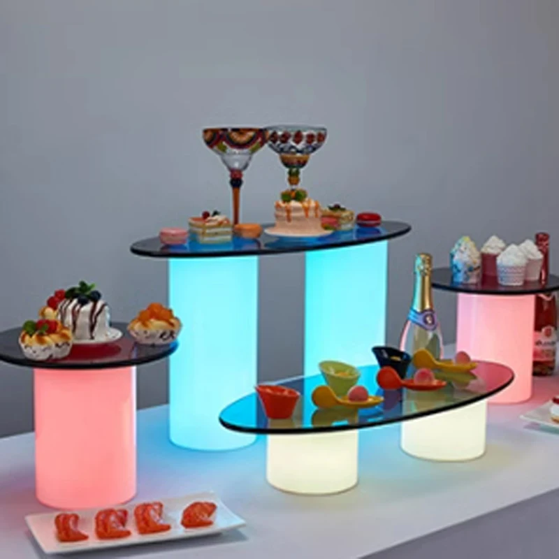 Factory Custom Led Light Acrylic Display Stand Fashion Buffet Food Display Stand