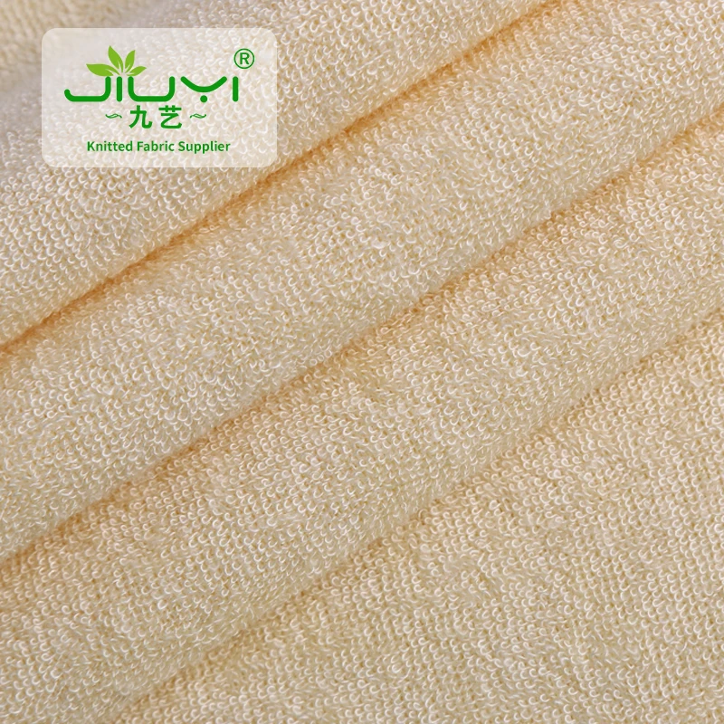 velour 80 bamboo 20 polyester knit bamboo fiber towel fabric in  roll,  baby terry towelling fabric wholesale for baby
