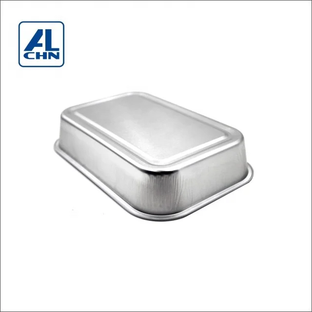 400ML/14oz  Disposable Rectangular White Lacquer Food Grade Airline Aluminum Foil Trays With Aluminum Foil Lids