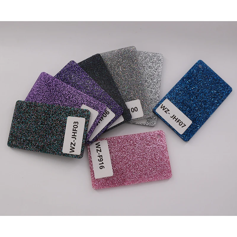 Custom Shining Acrylic Plastic Panel Home Decor Jewelry Artwork 3mm Thick PMMA Sparkling Color Shiny Acrylic Sheet