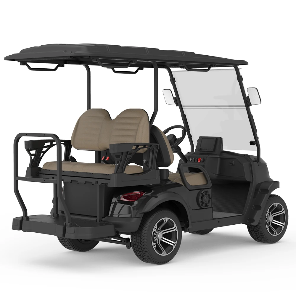 Customized Latest Original Design Luxury Golf Cart 72V Lithium Baterry Ac Motor 5Kw C2+2 4 Seater Club Car Hunting Cart