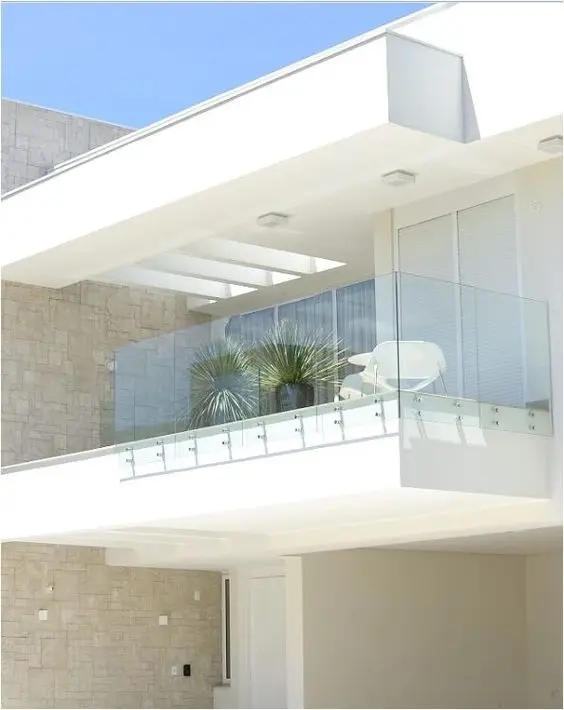 Factory direct dia38 42.4mm standoff patch fitting glass railing straight staircase glass railing