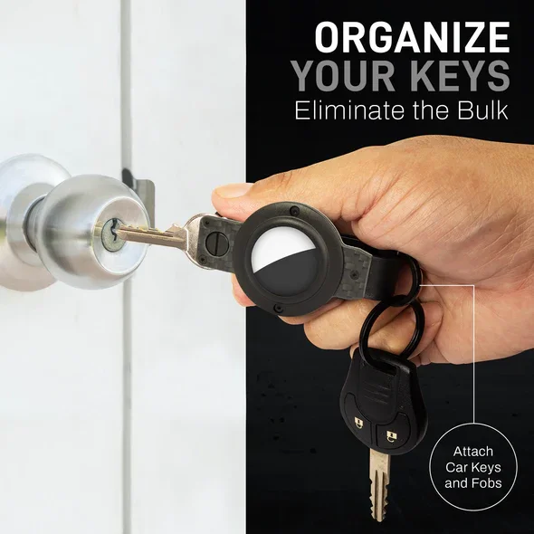 3K Carbon Fiber Compact Metallic Key Holder Minimalist Innovative Keyholder Smart Keychain Metal Key Organizer