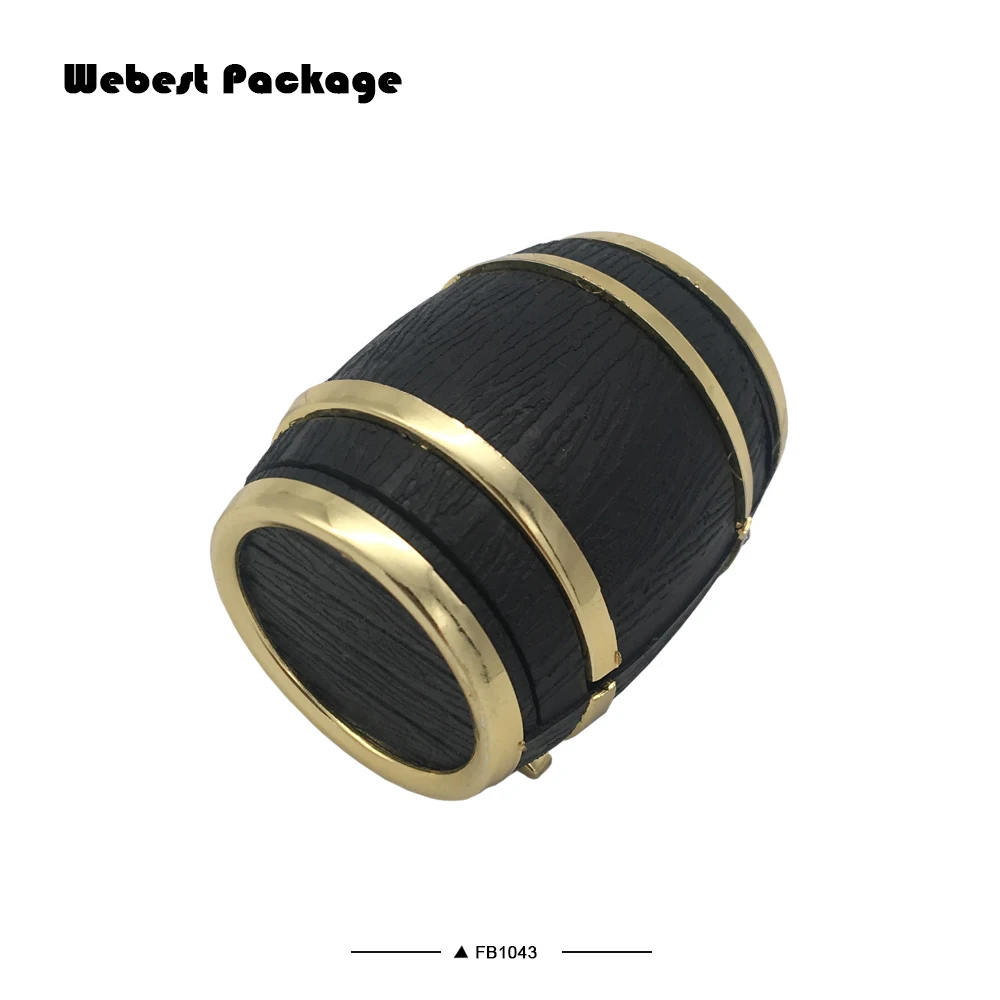Webest wedding jewellery bearer beer barrel shape flocking velvet ring earring box in stocks