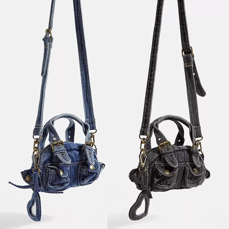 Trendy Fashionable Vintage Denim Handbags Personality Women Cute Denim Shoulder Bags Crossbody Bag