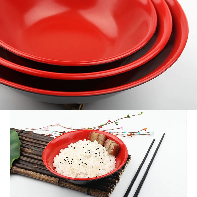 Amazon Plastic Japanese Restaurant Udon Ramen Two Tone Melamine Noodle Bowl
