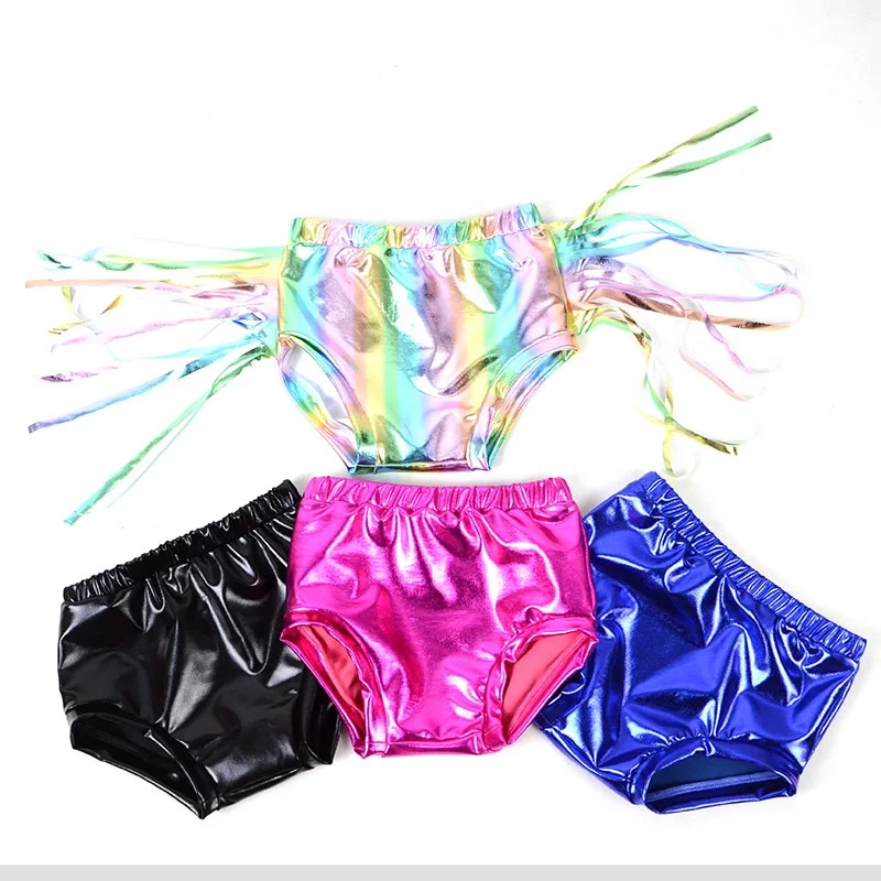 
2020 Boutique fashion kids clothing faux leather baby girls bummies shorts tollder children clothes 