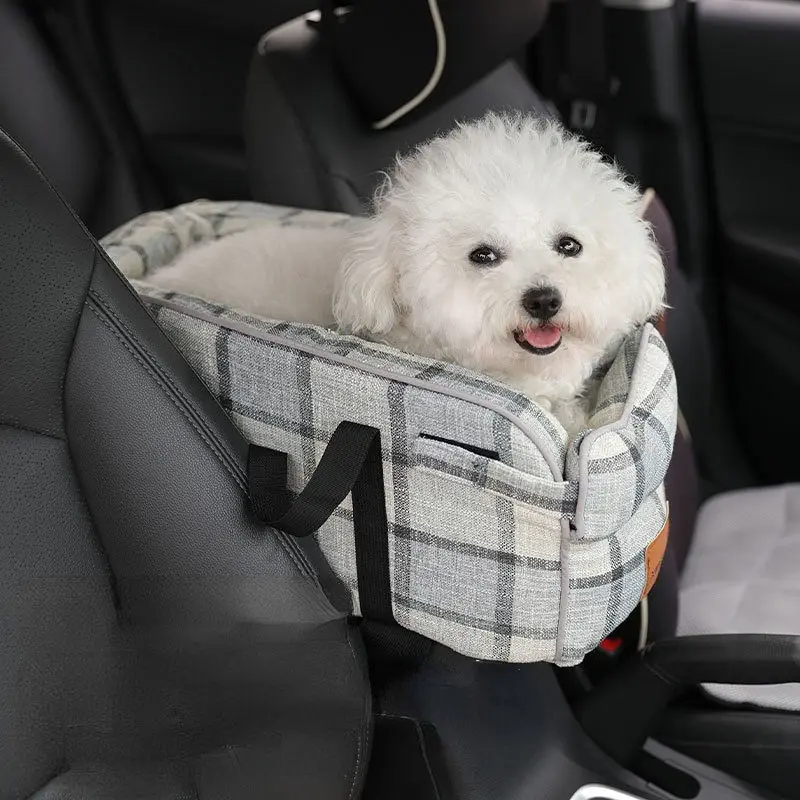 Joyfamily Car Pet Bag Carriers Cat Car Cushion Car Seat Central Control Nest Pet Carriers Bag for Travelling