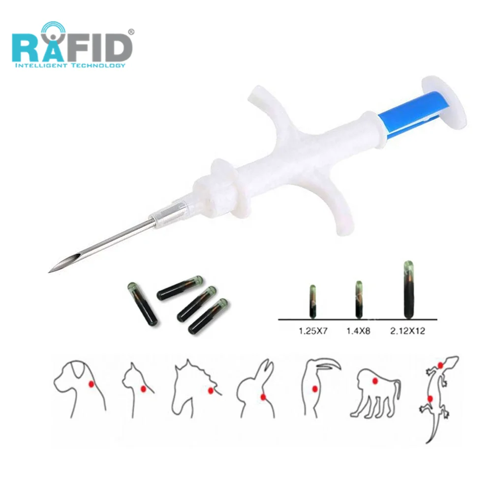 RFID Bioglass Capsule Microchip Animal Tracking Microchip with Syringe