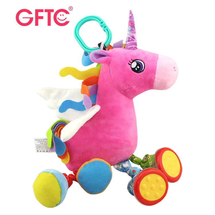 Well Designed Colorful Infant Pull String Hanging Rattle Baby Crib Plush Animal Bed Toys