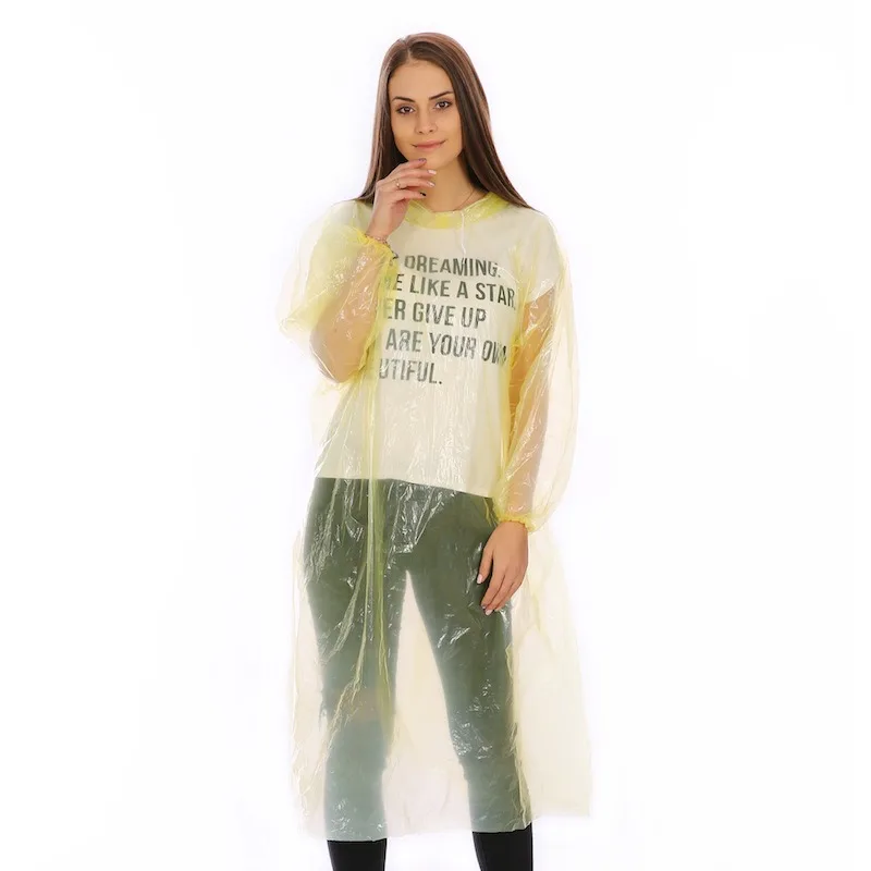 high quality plastic promotion raincoat disposable PE raincoat for windproof