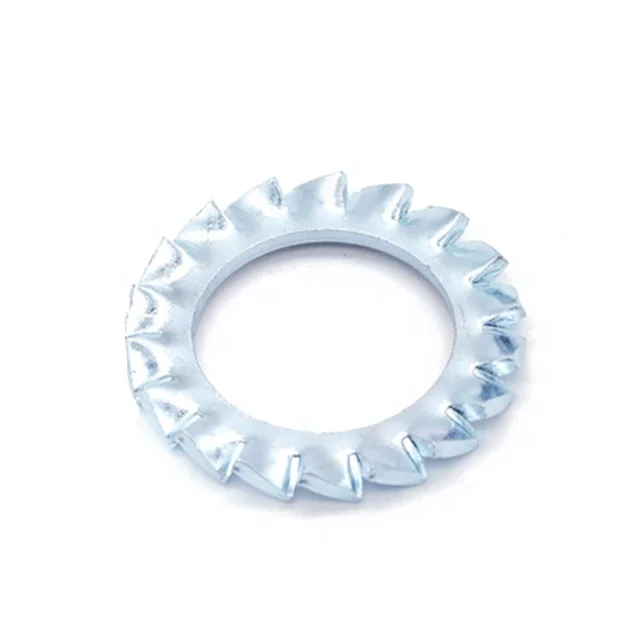 Высококачественные внешние зубные шайбы DIN6798A, черные или оцинкованные зубчатые шайбы из углеродистой стали