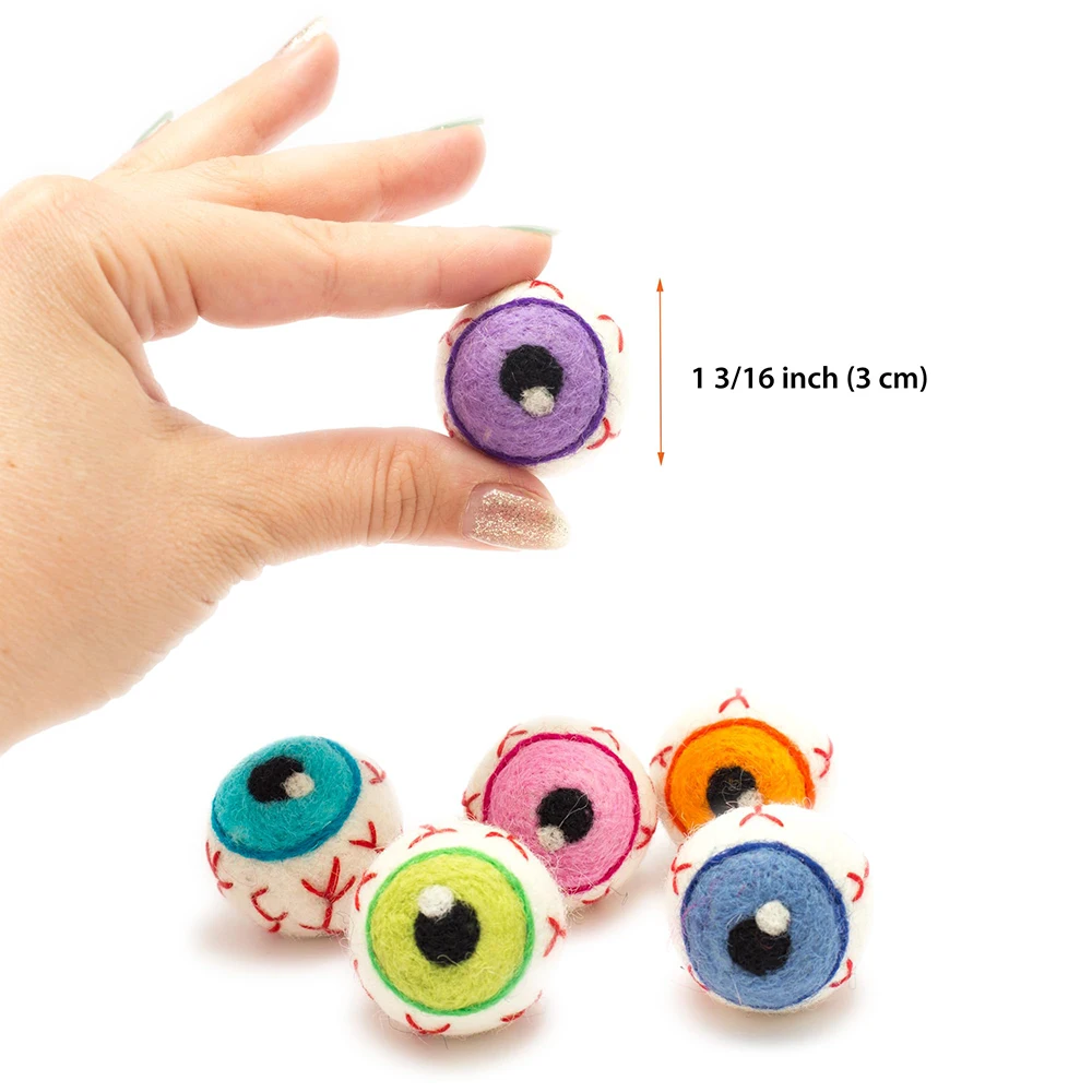 Spooky Eye Balls Halloween Decoration Wool Felt Eyeballs Party Craft Decoration Horror Prop Decor for Halloween Party