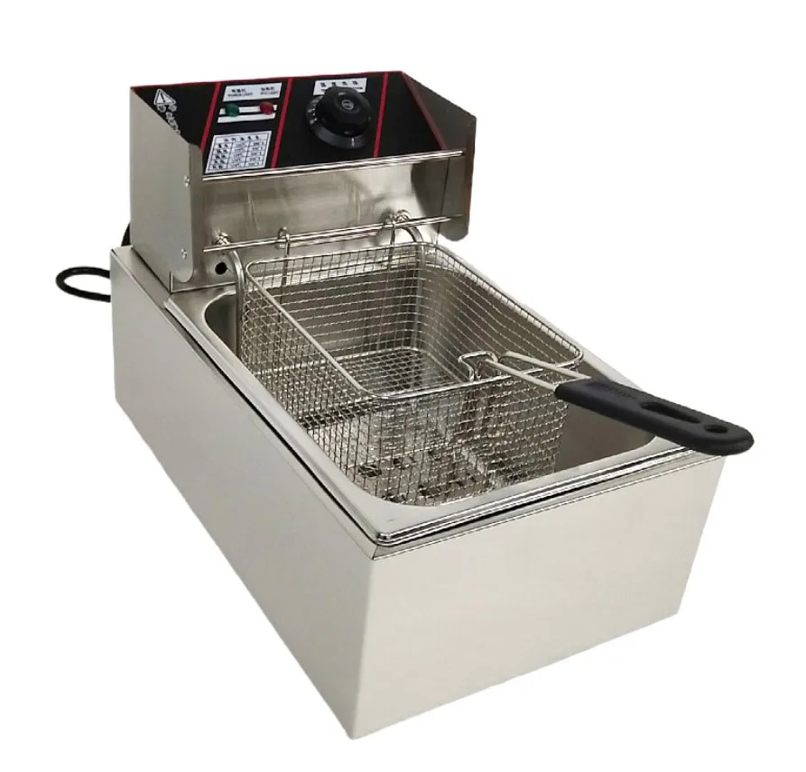 2022 Commercial  Electric Professional Deep Fryer with Potato Chips Frying Machine Power Food Parts Sales