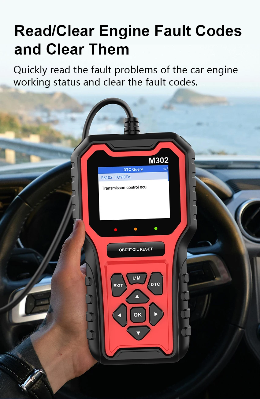 OBDII elm327 M302 OBD2 Code Reader Scanner Car Diagnostic Scanner OBD2 Automotive Engine Fault Reading Data Code Reader
