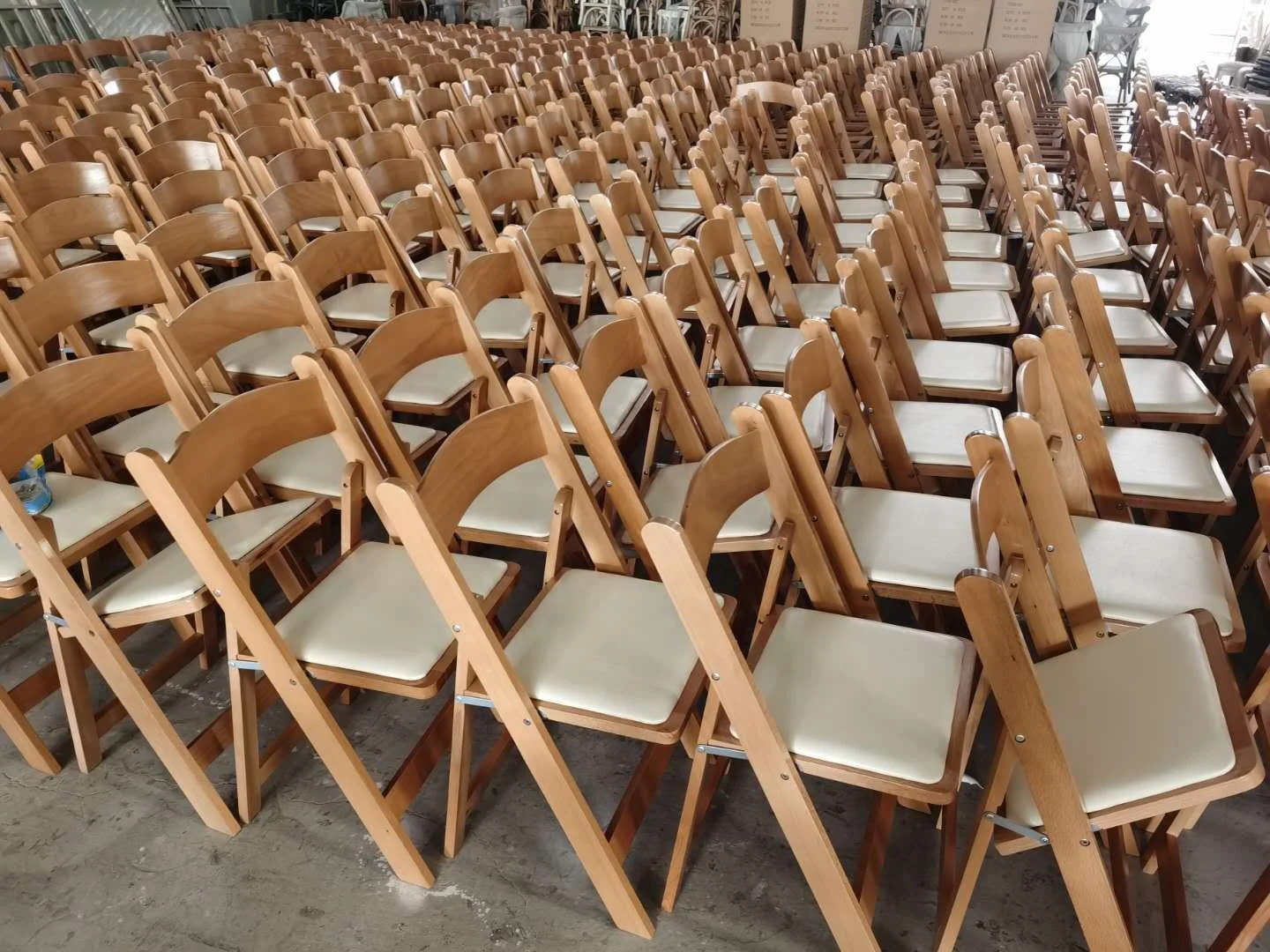 Outdoor Dark Fruit Wood Folding Wedding Chairs with Padded Seat Party Event Wimbledon Dining Chair