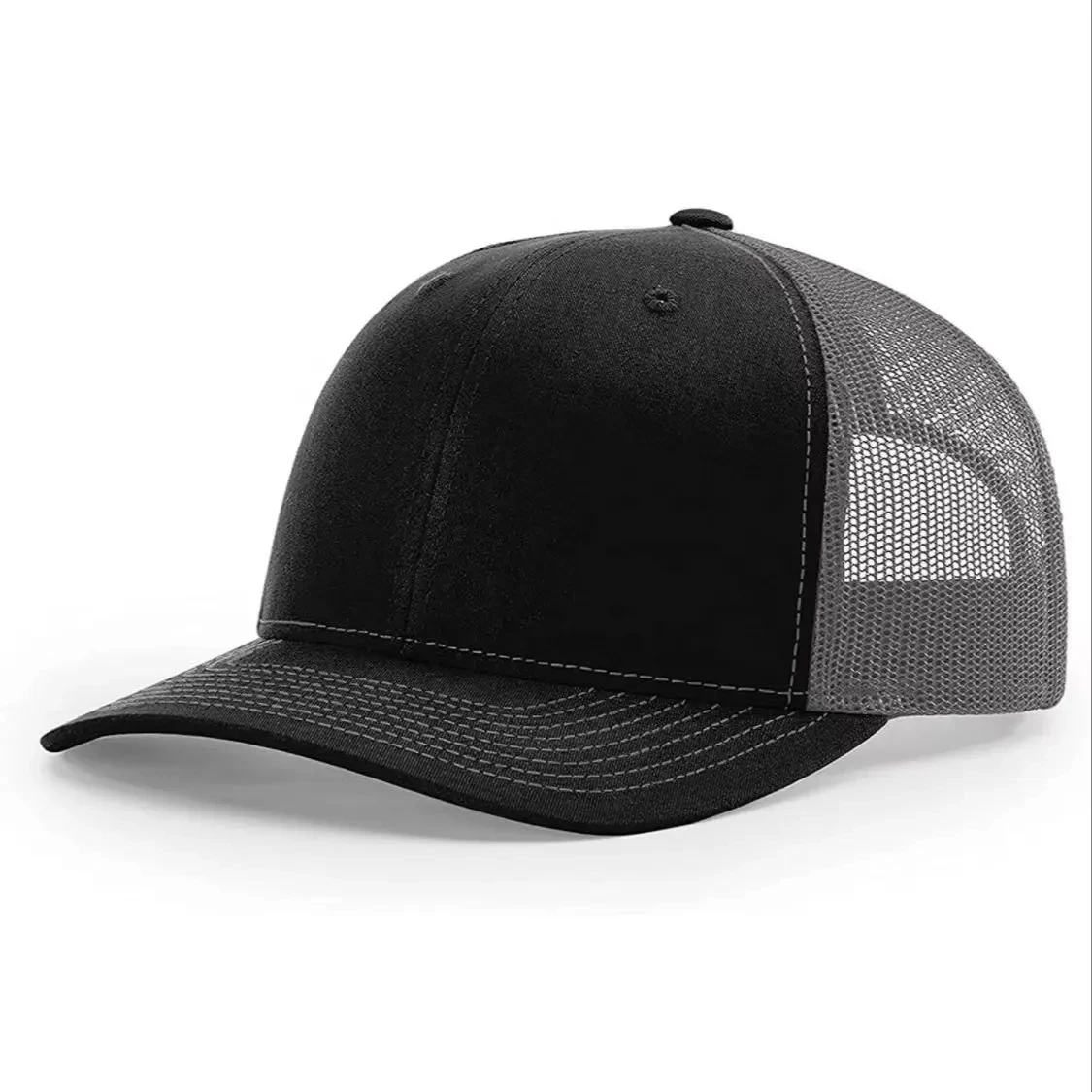 Slightly curved brim truck hat for men,outdoor sunshade mesh hat,mountaineering and fishing trucker hat