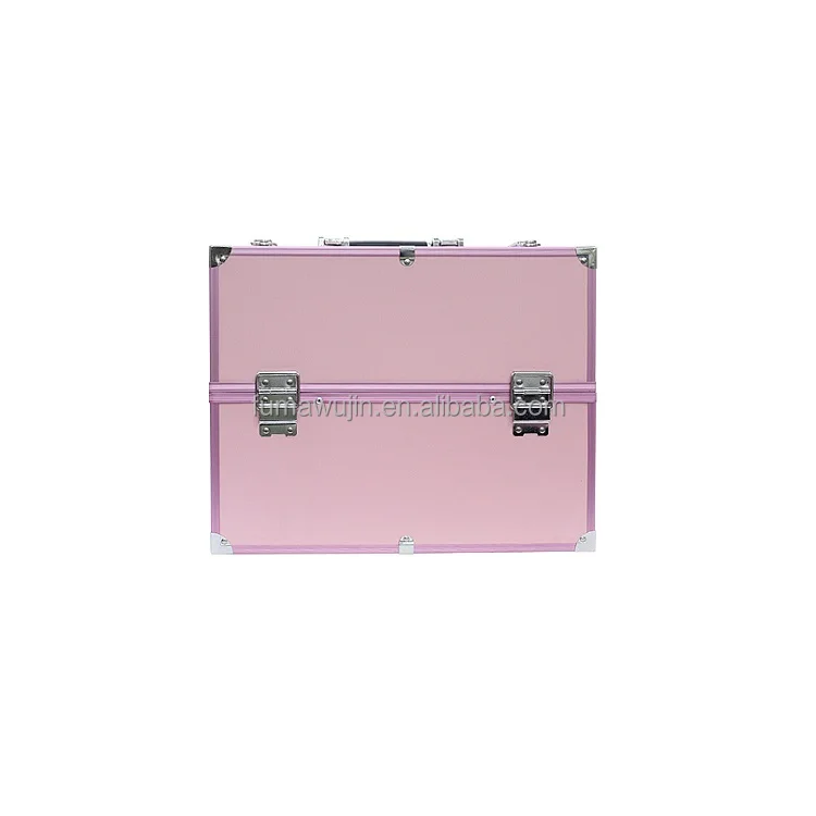 Professional Wholesale cosmetic case nail art tools box portable Aluminum alloy makeup storage box