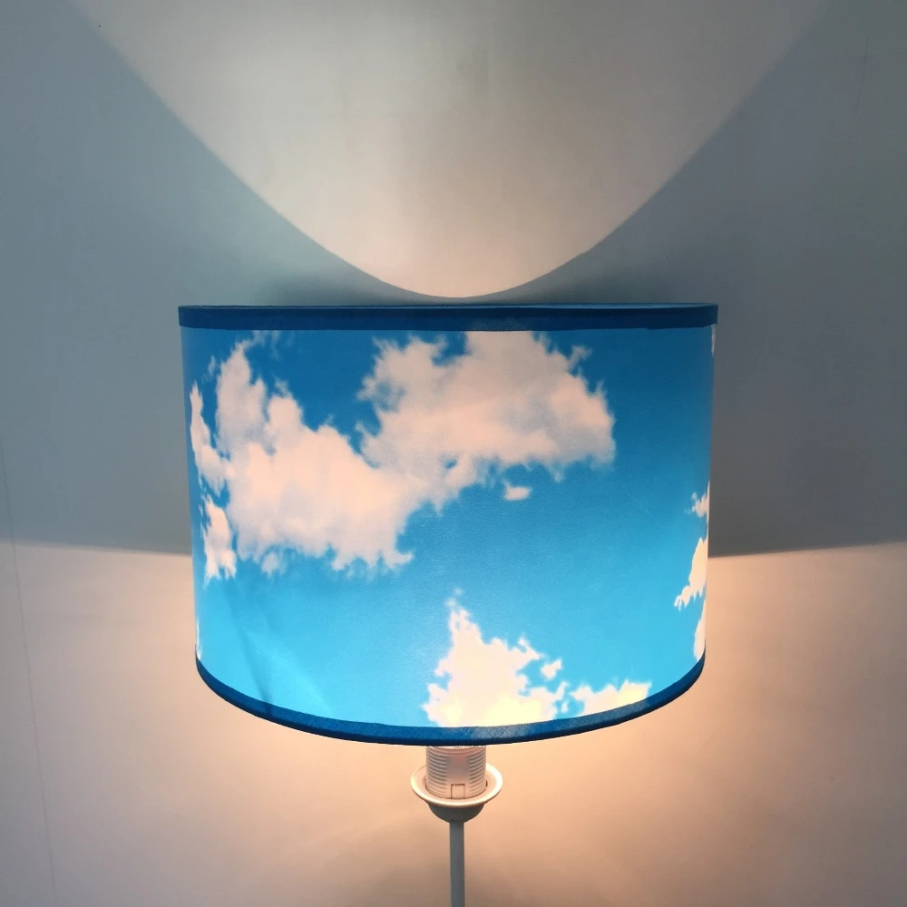 Creative LED plastic PET material manufactures domes ring sky blue lampshade for table and ceiling lamp