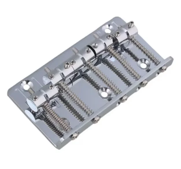Chrome 5 String Hard Tail Fixed Bass Guitar Bridge for Jazz or Precision Bass Style Guitar Top Load