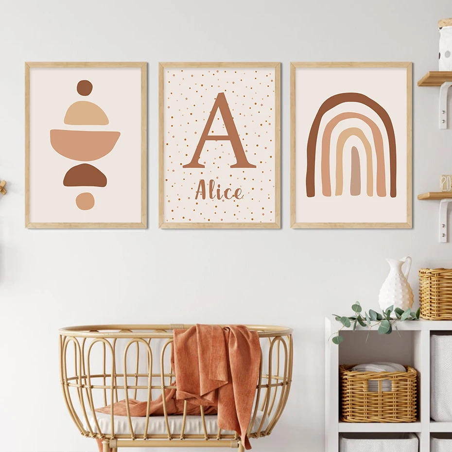 Abstract Sun Rainbow Nursery Posters Picture Print Wall Art Canvas Painting for Kids Room Home Decoration