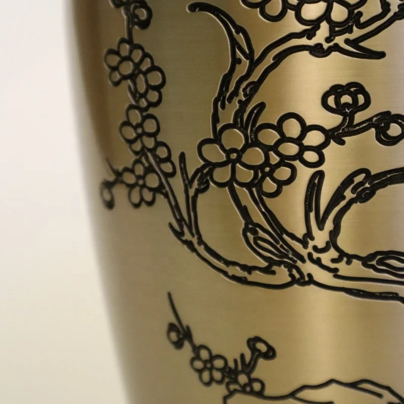 Chinese Plum Blossom Metal Vase for Home Decor Office Decoration Flower Arrangements