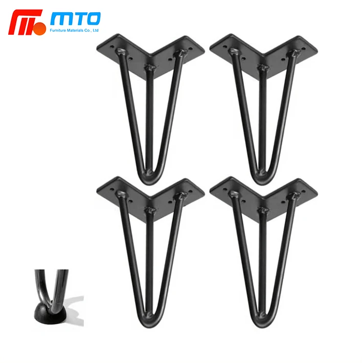4-34 Inch Furniture Hairpin Table Legs Metal Black Cabinet Bench Legs Coffee Table Chair Legs