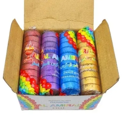 OEM Manufacturer Wholesale Best Round Tablets Colorful Fruit Wood Round Hookah Charcoal