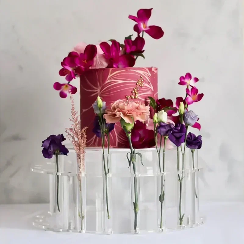 Acrylic Cake Display Board Round Stand 30cm Wedding Centerpiece Table Decoration Party DIY Flower Crown Dessert Trays Tools