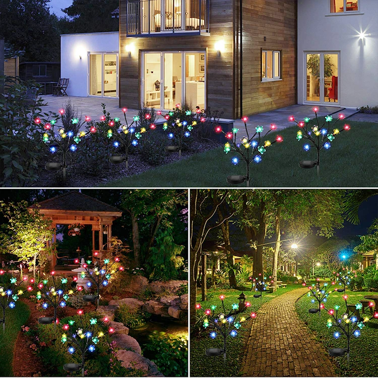  Outdoor Garden Decorative Solar String Lights Multi Color Fantastic Led Cherry Blossom Tree