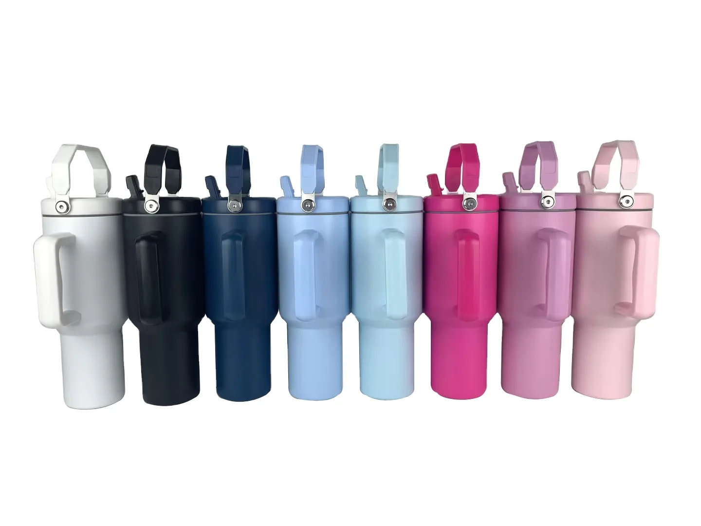 Handle Leopard Engraved Customize 40oz Stainless Steel Mug With Handle Sublimation Lid Straw Tumbler