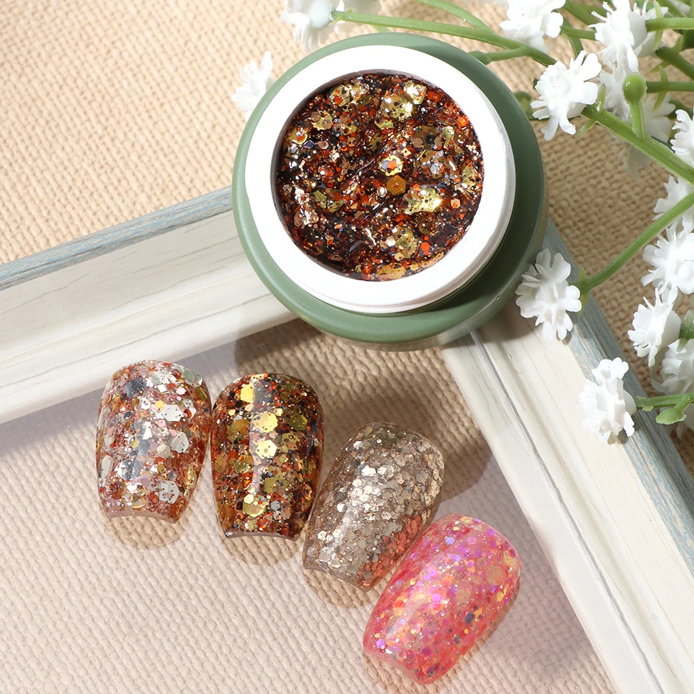 Private Label 28 Colors Big Glitter Gel Polish Set Reflective Soak Off