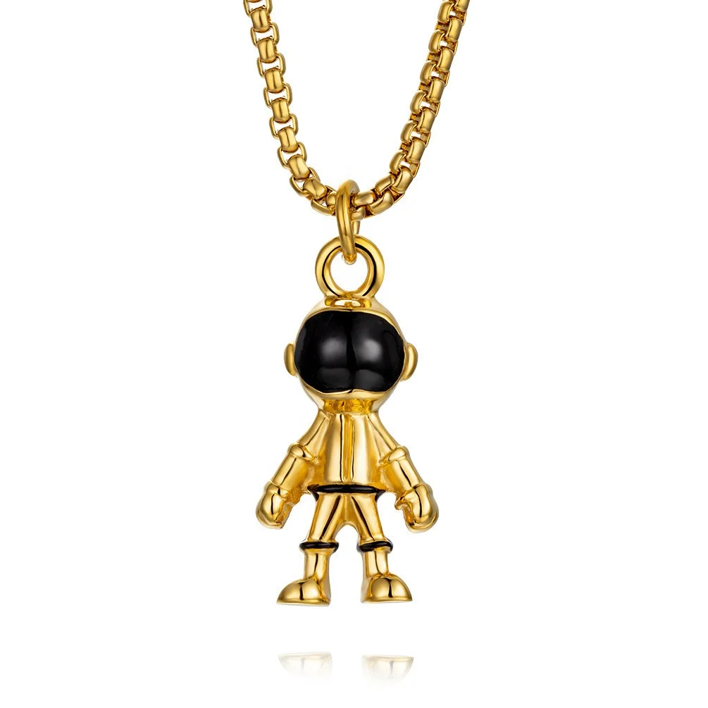 Hip hop Astronaut Astronaut Titanium Steel Pendant Couples Necklace Romantic Necklace for Couple Women Man