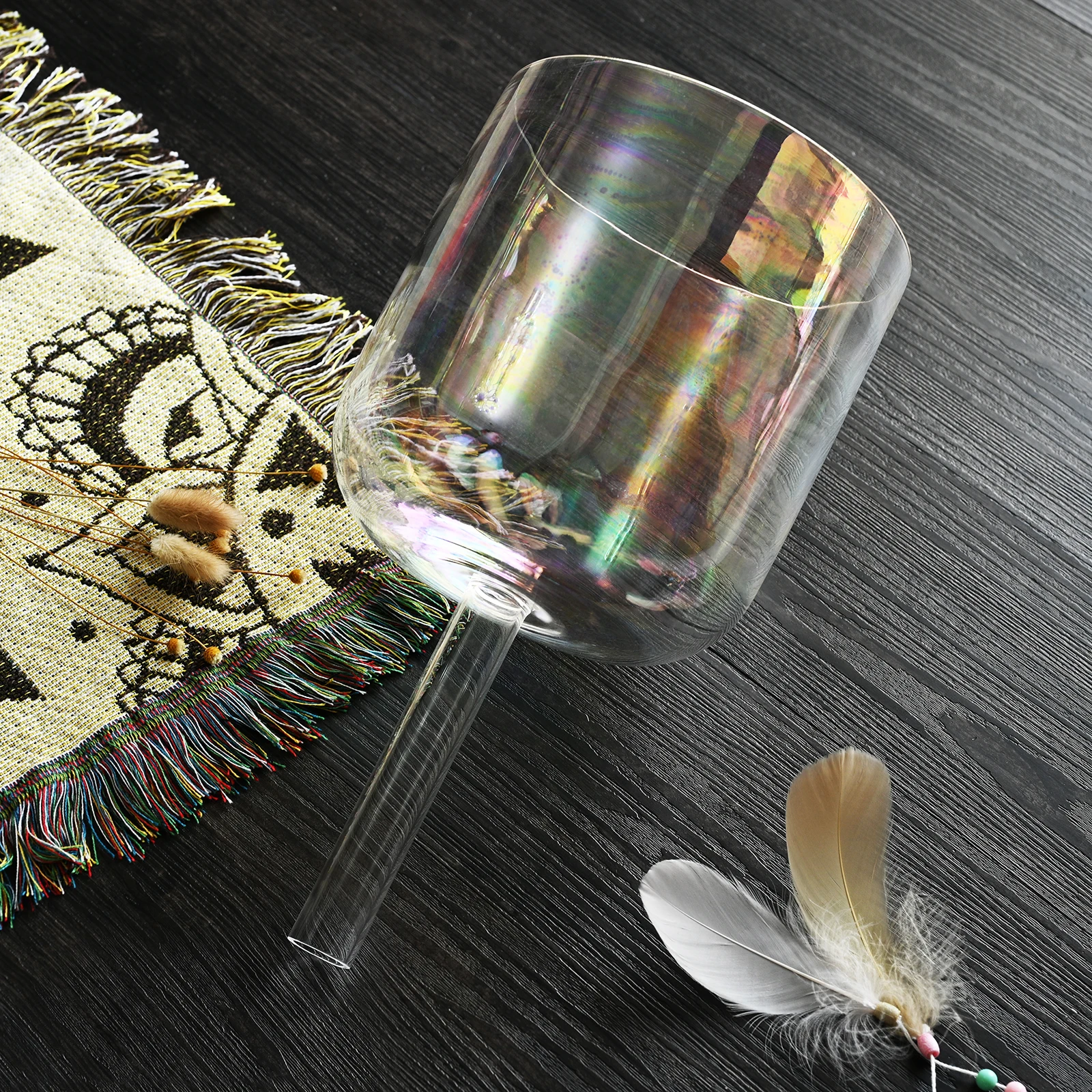 Успех семь цветов Ручка кварцевые Кристальные поющие чаши семь цветов Clear ручка Поющая чаша для исцеления звуком