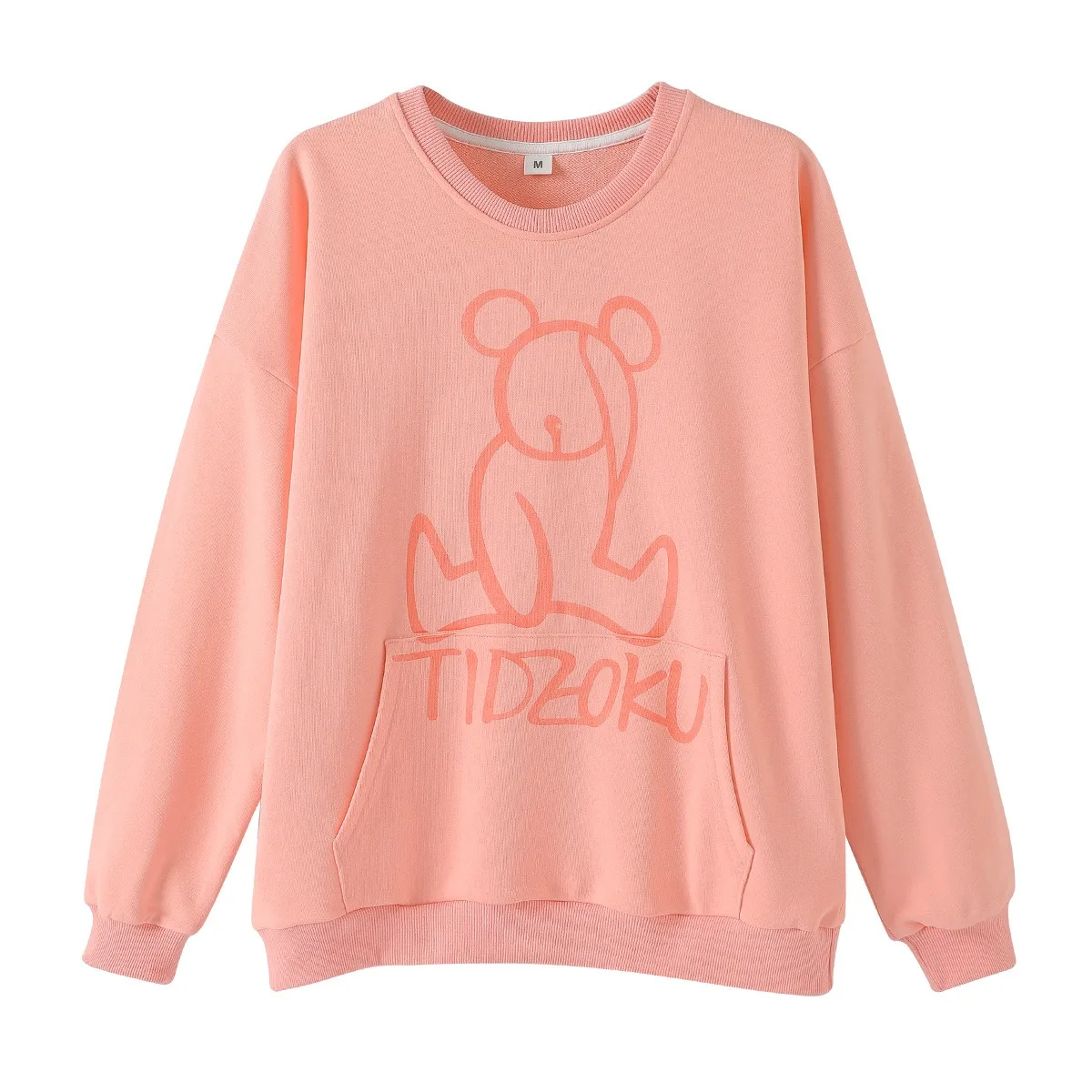 High quality knitted autumn pullover bear sweatshirt Mommy and me Pink color family matching outfits