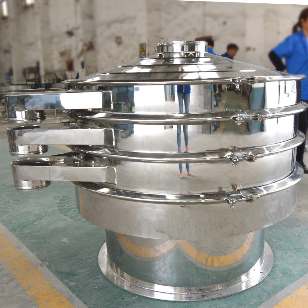 Industrial Electric Sifter Stainless Steel Cassava Flour Pollen Vibrating Seperators Rotary Vibrating Sieve Shaker Machine