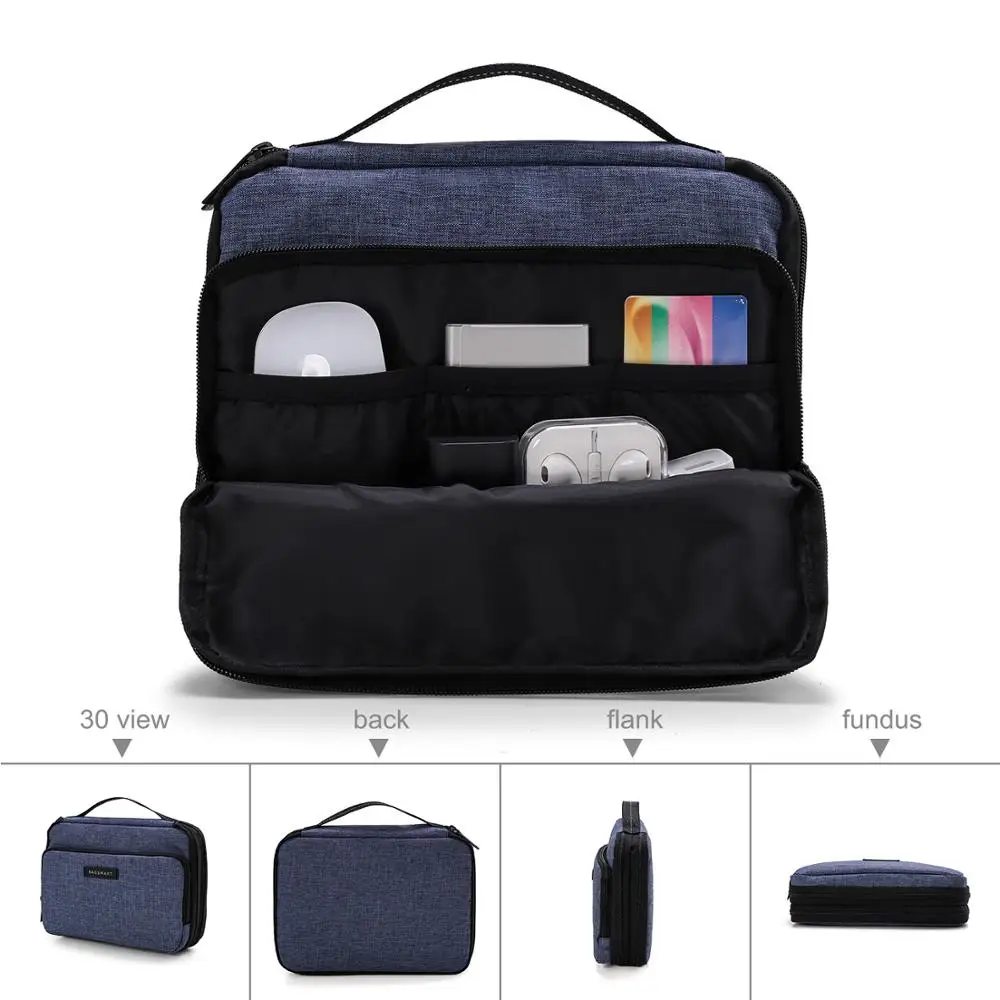 Double Layer Cord Data Usb Charge Cable Organizer Travel Digital Electronics Accessories Storage Bag