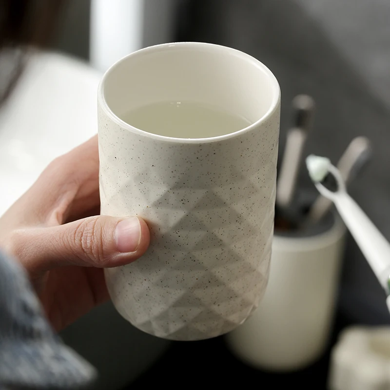 
Wholesale custom bathroom ceramic mouthwash water cup Manufacturer colored glaze ceramic mug, household 300ml 10oz 