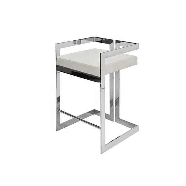 American white stainless steel titanium gold plated Mongolian wool bar chair