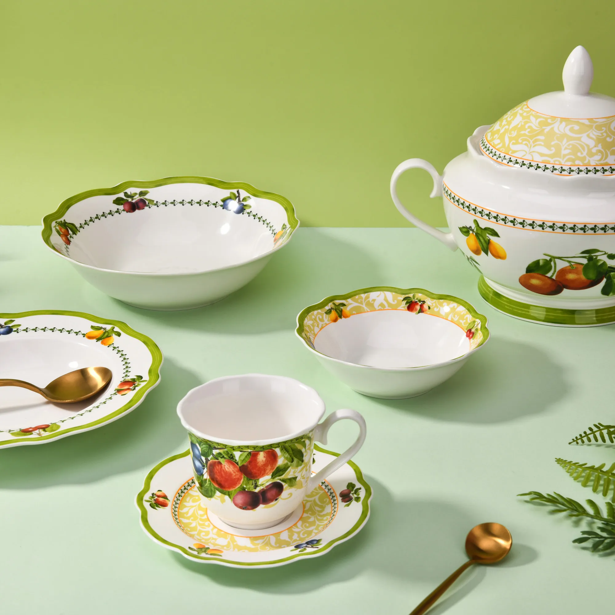 Inglaze Посуда Из Фруктового фарфора керамические тарелки кружка посуда наборы