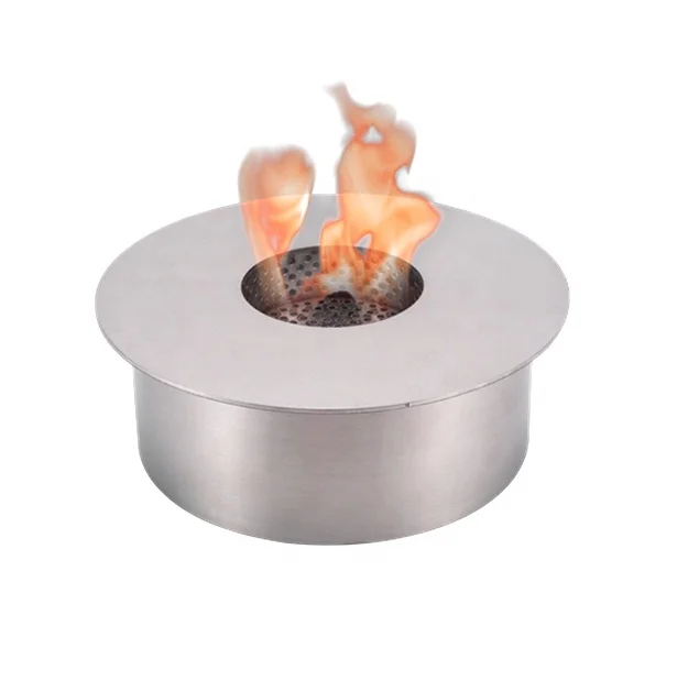 Stainless steel round decorative fireplace ethanol burner metal fireplace