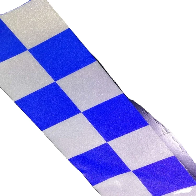 Polyester TC reflective safety ribbon checkered tape for caution and warning purpose