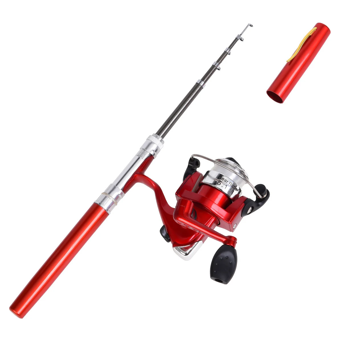 portable telescopic pocket pen fishing rod and reel spinning combo kit winter ice fishing sea tackle