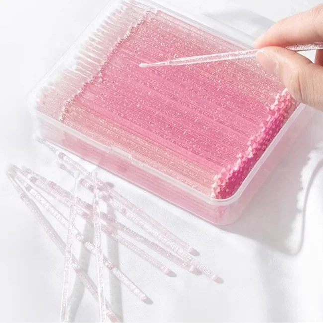 Hot Sale 100Pcs Disposable Crystal Micro Brushes Lash Applicator Tool Mascara Wands Brush
