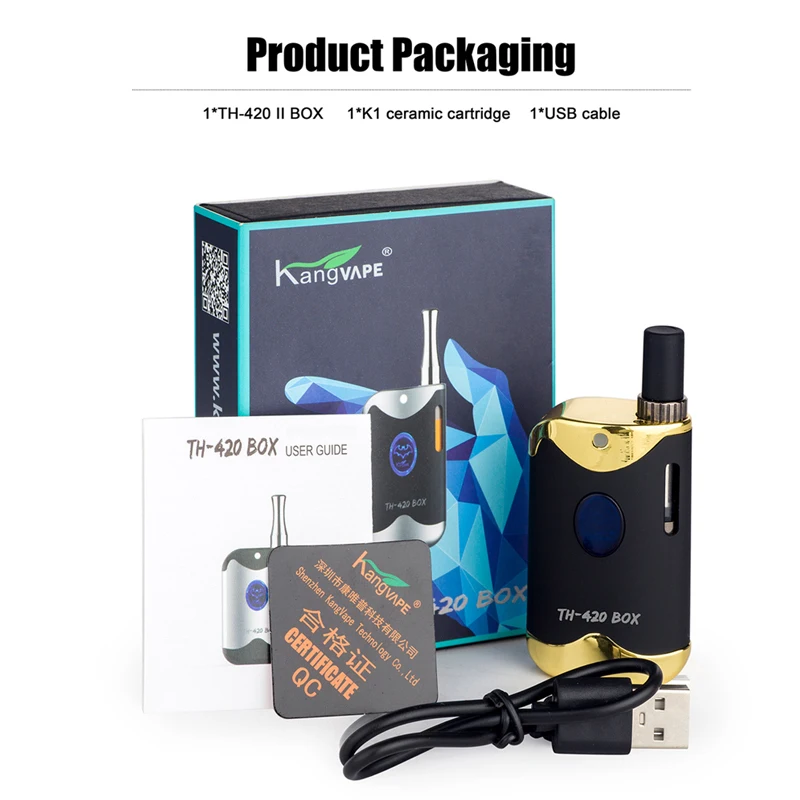 
Kangvape TH420 II Starter Kit 650mAh Vape pen Box with CBD Cartridge Vaporizer cbd battery cbd vape 