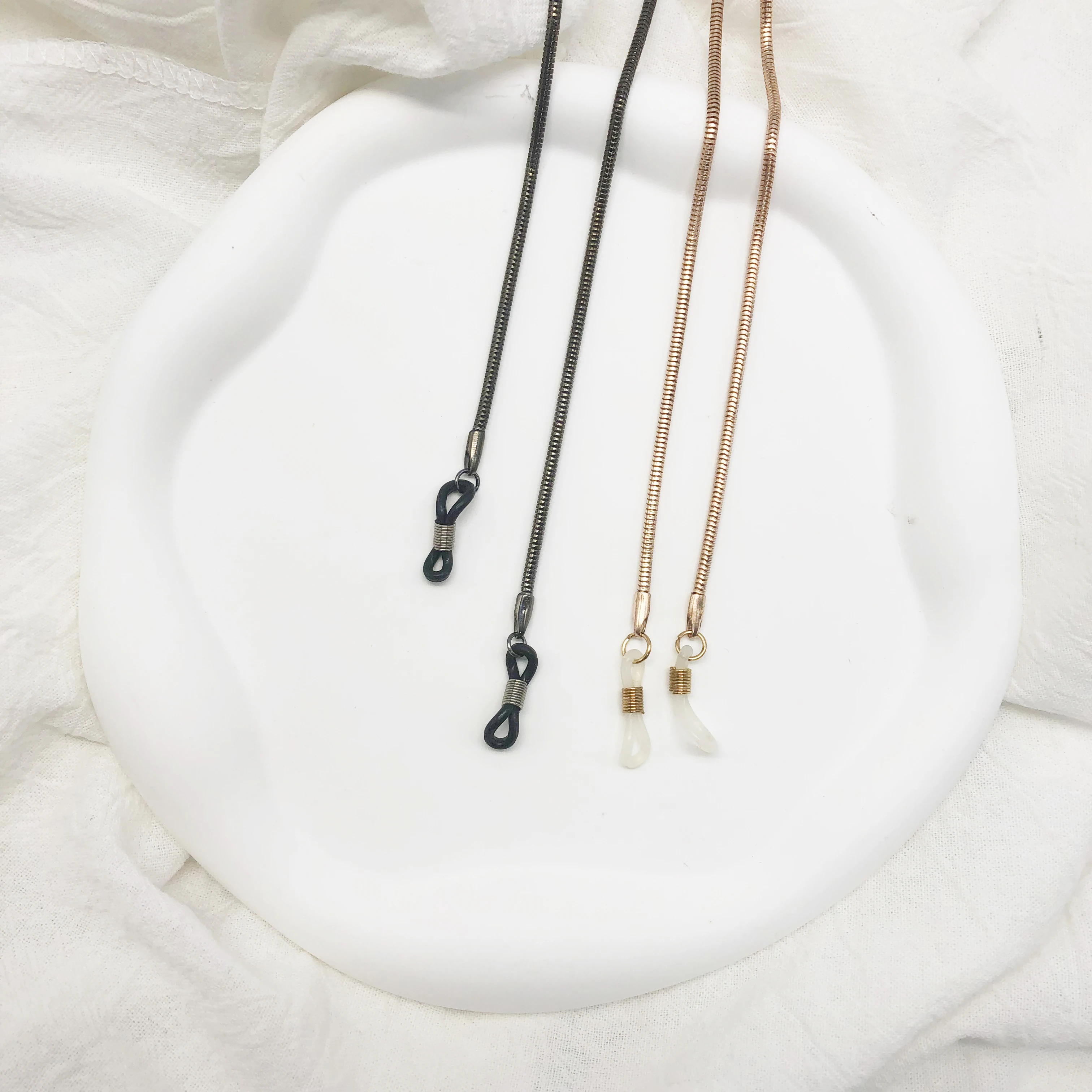 Flat Snake Chain Anti slip Metal Mask Eyewear Sunglasses Chain Gold Neck Straps Optical Chain Reading Eyeglass Strap